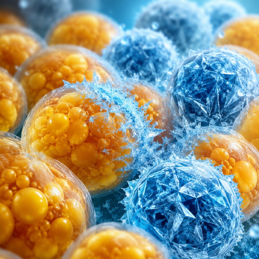 Macro visualization of icy cooling spreading over fat cells